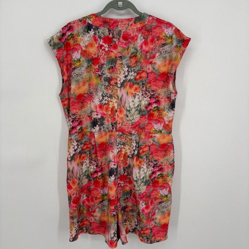 Athleta Marlow Renewed Bloom Tie Waist Romper Pink Pattern Women's Size Large - Picture 6 of 8
